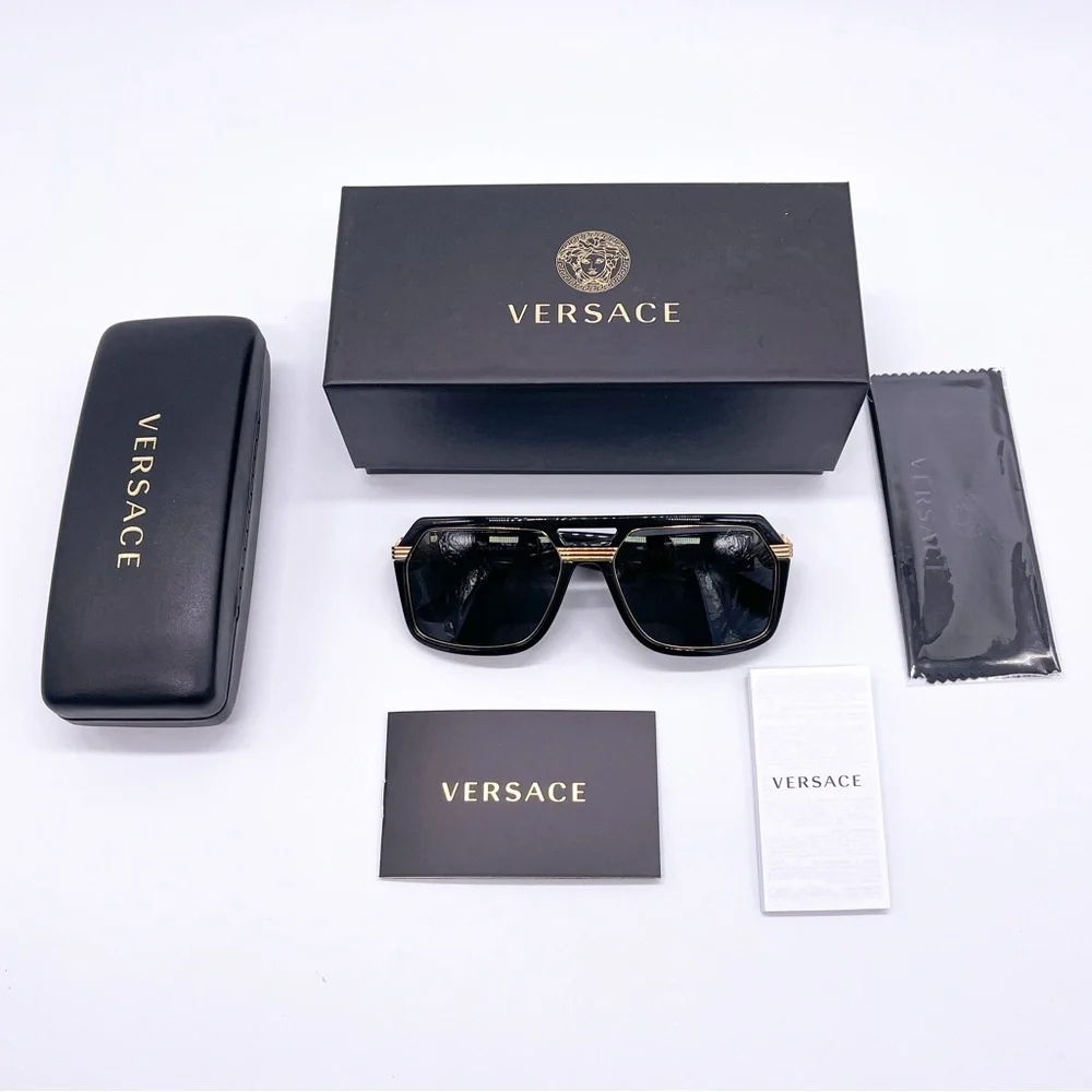 NEW VERSACE VE4399 GB1/87 MEN BLACK SQUARE SUNGLASSES VERSACE MOD 4399
